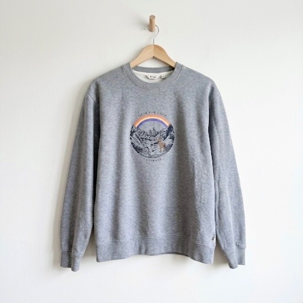 Cotopaxi Mens Gray‎ Gear For Good Llama Mountain Graphic Sweatshirt Medium M